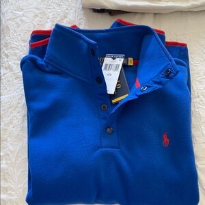 Polo by Ralph Lauren Blue and red trim Sweater-size medium brand new with tags